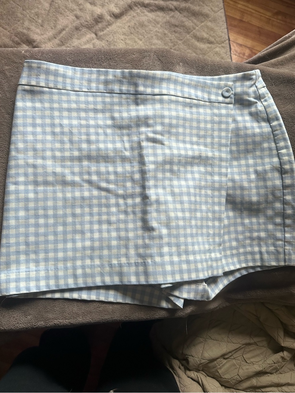 Jules & Leopold Blue and White Gingham Skort